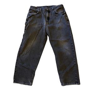 Vintage Lee Jeans Mens Black Faded Size 36x30 Union Made in USA